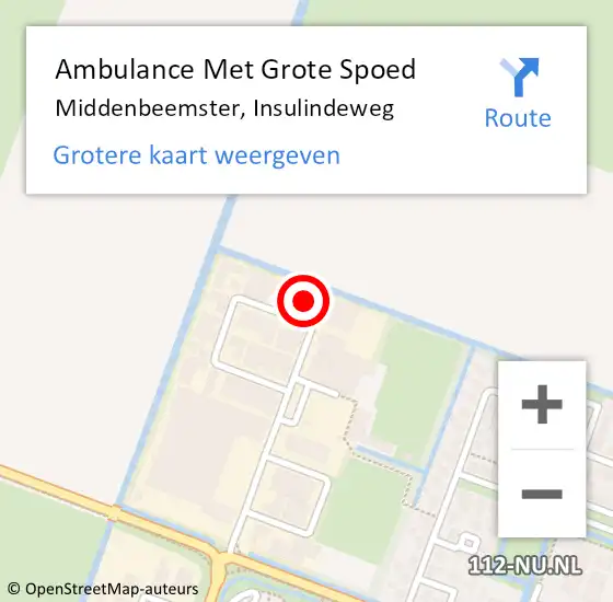 Locatie op kaart van de 112 melding: Ambulance Met Grote Spoed Naar Middenbeemster, Insulindeweg op 12 oktober 2024 10:34