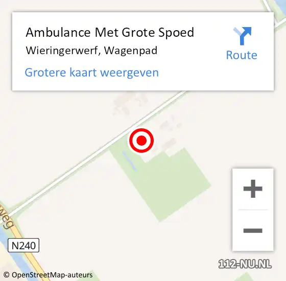 Locatie op kaart van de 112 melding: Ambulance Met Grote Spoed Naar Wieringerwerf, Wagenpad op 12 oktober 2024 10:38