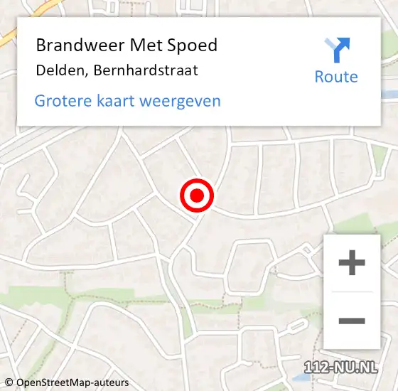 Locatie op kaart van de 112 melding: Brandweer Met Spoed Naar Delden, Bernhardstraat op 12 oktober 2024 11:19