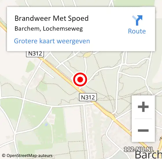 Locatie op kaart van de 112 melding: Brandweer Met Spoed Naar Barchem, Lochemseweg op 12 oktober 2024 12:07