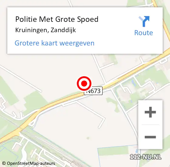 Locatie op kaart van de 112 melding: Politie Met Grote Spoed Naar Kruiningen, Zanddijk op 12 oktober 2024 13:18