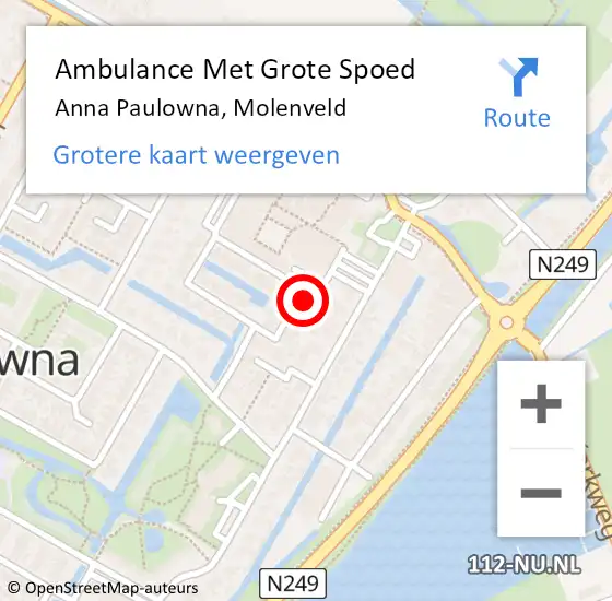 Locatie op kaart van de 112 melding: Ambulance Met Grote Spoed Naar Anna Paulowna, Molenveld op 12 oktober 2024 13:50