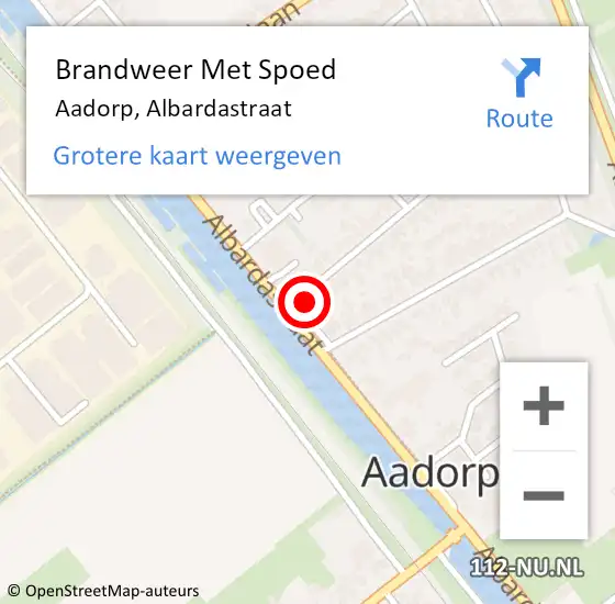 Locatie op kaart van de 112 melding: Brandweer Met Spoed Naar Aadorp, Albardastraat op 12 oktober 2024 13:50