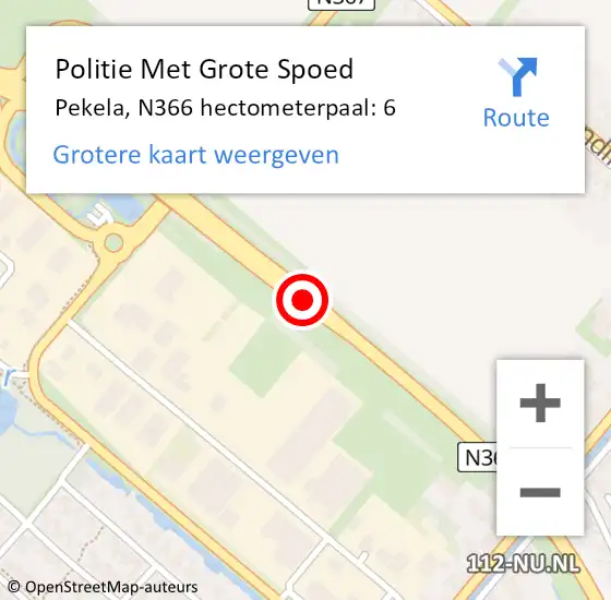 Locatie op kaart van de 112 melding: Politie Met Grote Spoed Naar Pekela, N366 hectometerpaal: 6 op 12 oktober 2024 14:07