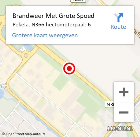 Locatie op kaart van de 112 melding: Brandweer Met Grote Spoed Naar Pekela, N366 hectometerpaal: 6 op 12 oktober 2024 14:09