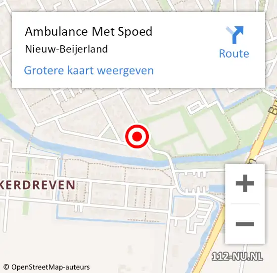 Locatie op kaart van de 112 melding: Ambulance Met Spoed Naar Nieuw-Beijerland op 12 oktober 2024 14:25