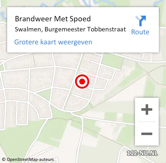 Locatie op kaart van de 112 melding: Brandweer Met Spoed Naar Swalmen, Burgemeester Tobbenstraat op 12 oktober 2024 14:50