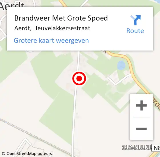 Locatie op kaart van de 112 melding: Brandweer Met Grote Spoed Naar Aerdt, Heuvelakkersestraat op 12 oktober 2024 15:08