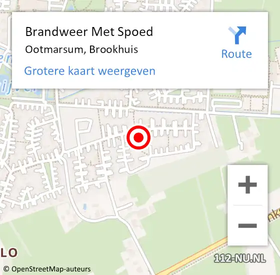 Locatie op kaart van de 112 melding: Brandweer Met Spoed Naar Ootmarsum, Brookhuis op 12 oktober 2024 15:49