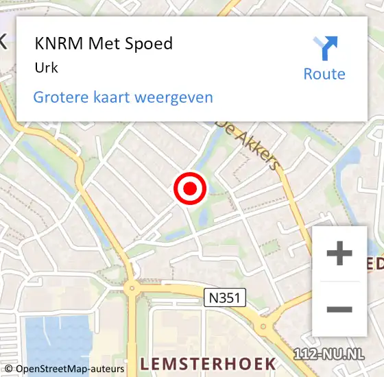 Locatie op kaart van de 112 melding: KNRM Met Spoed Naar Urk op 12 oktober 2024 16:01