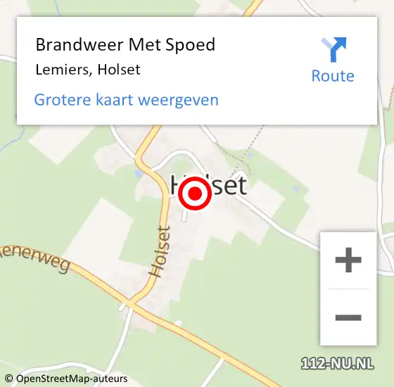 Locatie op kaart van de 112 melding: Brandweer Met Spoed Naar Lemiers, Holset op 12 oktober 2024 16:46