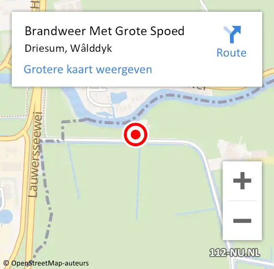 Locatie op kaart van de 112 melding: Brandweer Met Grote Spoed Naar Driesum, Wâlddyk op 12 oktober 2024 16:47