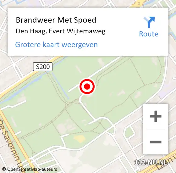 Locatie op kaart van de 112 melding: Brandweer Met Spoed Naar Den Haag, Evert Wijtemaweg op 12 oktober 2024 16:56