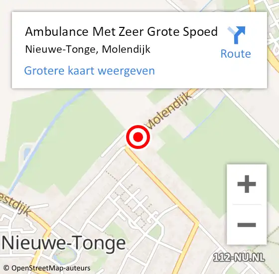 Locatie op kaart van de 112 melding: Ambulance Met Zeer Grote Spoed Naar Nieuwe-Tonge, Molendijk op 12 oktober 2024 17:16