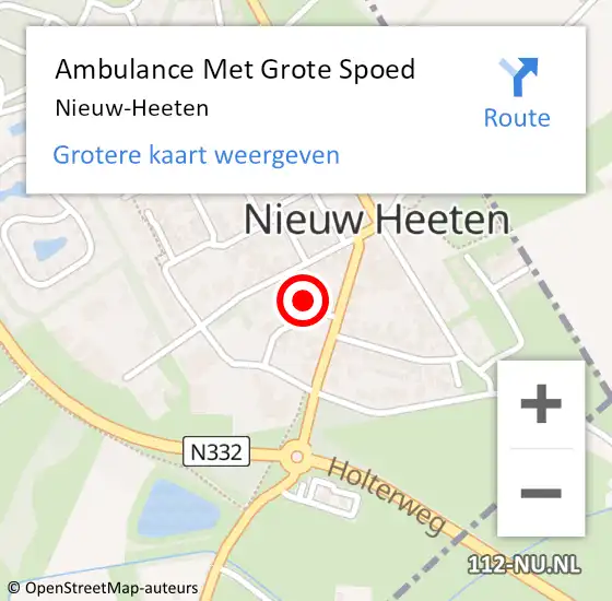 Locatie op kaart van de 112 melding: Ambulance Met Grote Spoed Naar Nieuw-Heeten op 12 oktober 2024 18:05