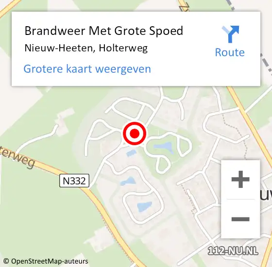 Locatie op kaart van de 112 melding: Brandweer Met Grote Spoed Naar Nieuw-Heeten, Holterweg op 12 oktober 2024 18:05