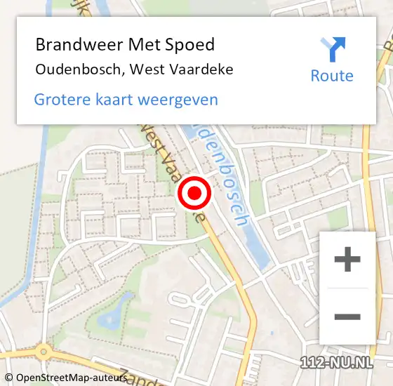 Locatie op kaart van de 112 melding: Brandweer Met Spoed Naar Oudenbosch, West Vaardeke op 12 oktober 2024 18:41