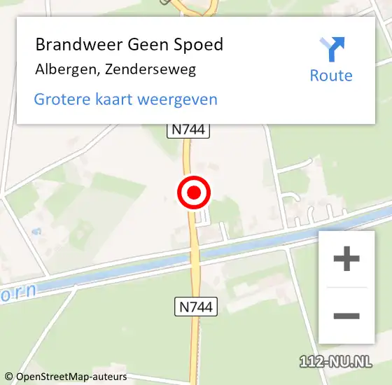 Locatie op kaart van de 112 melding: Brandweer Geen Spoed Naar Albergen, Zenderseweg op 12 oktober 2024 19:22