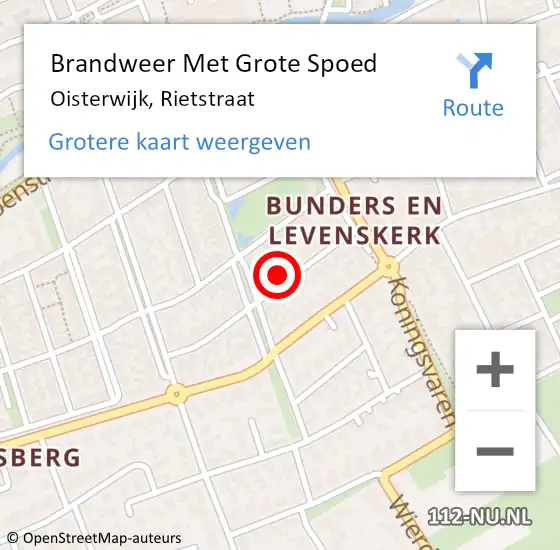 Locatie op kaart van de 112 melding: Brandweer Met Grote Spoed Naar Oisterwijk, Rietstraat op 12 oktober 2024 20:49