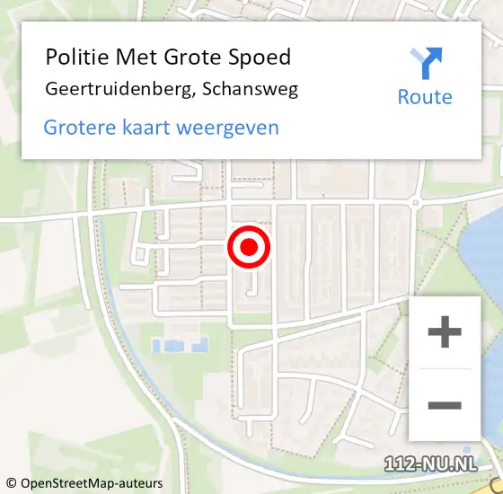 Locatie op kaart van de 112 melding: Politie Met Grote Spoed Naar Geertruidenberg, Schansweg op 12 oktober 2024 21:10