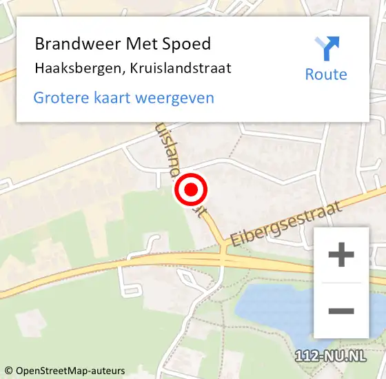 Locatie op kaart van de 112 melding: Brandweer Met Spoed Naar Haaksbergen, Kruislandstraat op 12 oktober 2024 21:29