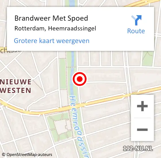 Locatie op kaart van de 112 melding: Brandweer Met Spoed Naar Rotterdam, Heemraadssingel op 12 oktober 2024 21:43