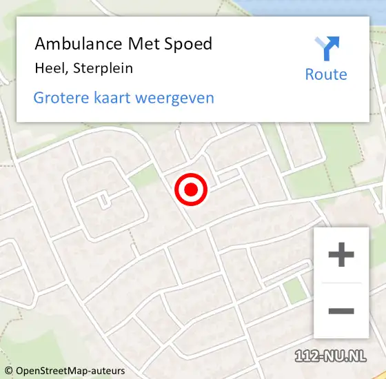 Locatie op kaart van de 112 melding: Ambulance Met Spoed Naar Heel, Sterplein op 12 oktober 2024 22:11