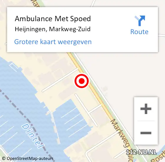 Locatie op kaart van de 112 melding: Ambulance Met Spoed Naar Heijningen, Markweg-Zuid op 18 oktober 2013 13:57