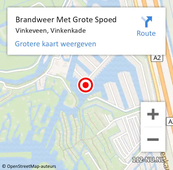 Locatie op kaart van de 112 melding: Brandweer Met Grote Spoed Naar Vinkeveen, Vinkenkade op 13 oktober 2024 00:10