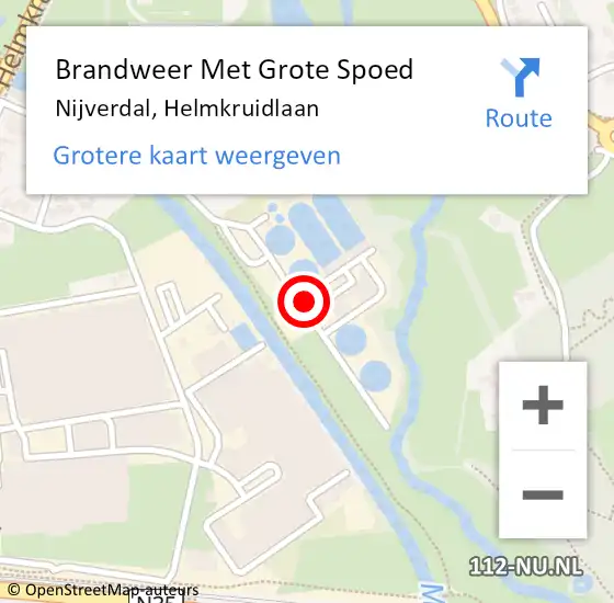 Locatie op kaart van de 112 melding: Brandweer Met Grote Spoed Naar Nijverdal, Helmkruidlaan op 13 oktober 2024 00:27