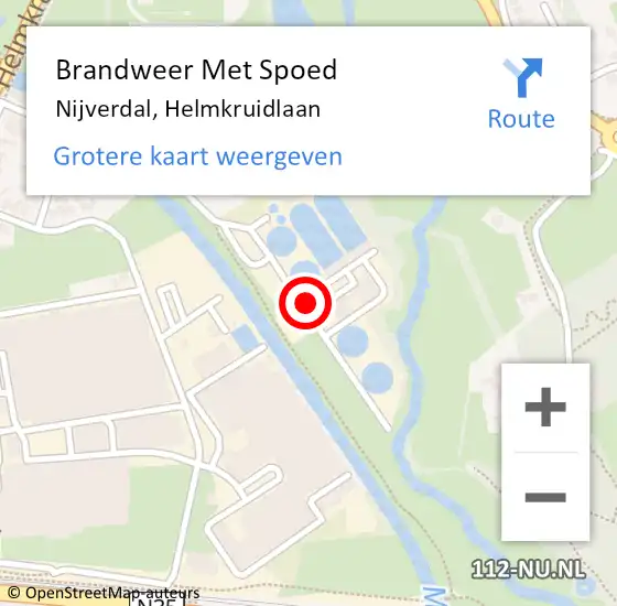 Locatie op kaart van de 112 melding: Brandweer Met Spoed Naar Nijverdal, Helmkruidlaan op 13 oktober 2024 00:51