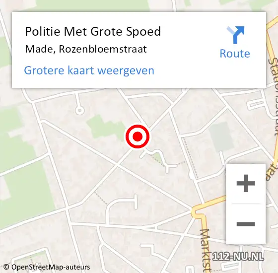 Locatie op kaart van de 112 melding: Politie Met Grote Spoed Naar Made, Rozenbloemstraat op 13 oktober 2024 01:30