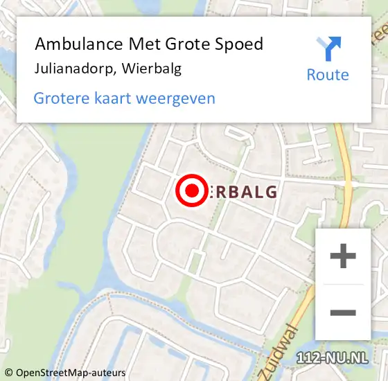 Locatie op kaart van de 112 melding: Ambulance Met Grote Spoed Naar Julianadorp, Wierbalg op 13 oktober 2024 01:33