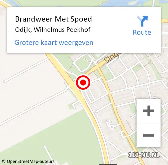 Locatie op kaart van de 112 melding: Brandweer Met Spoed Naar Odijk, Wilhelmus Peekhof op 13 oktober 2024 01:34