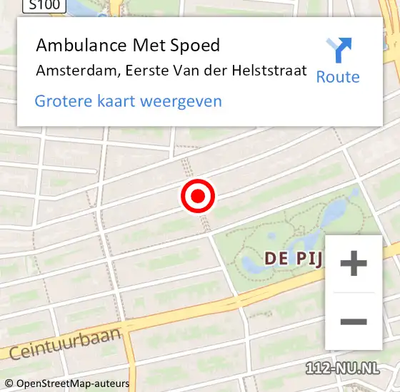 Locatie op kaart van de 112 melding: Ambulance Met Spoed Naar Amsterdam, Eerste Van der Helststraat op 13 oktober 2024 02:00