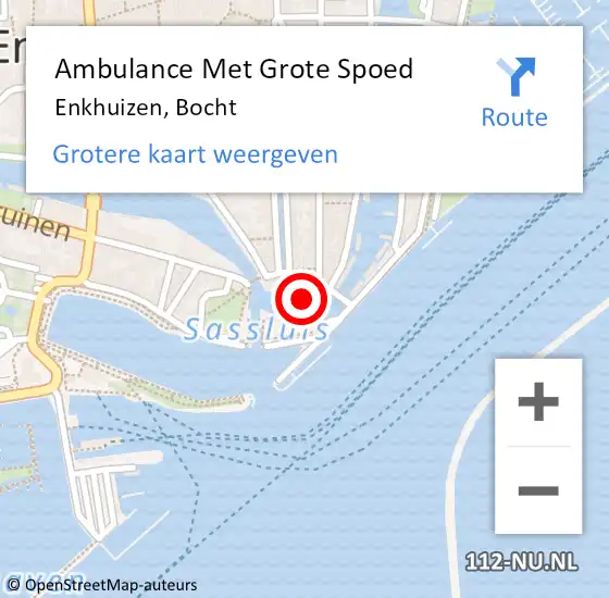 Locatie op kaart van de 112 melding: Ambulance Met Grote Spoed Naar Enkhuizen, Bocht op 13 oktober 2024 02:12