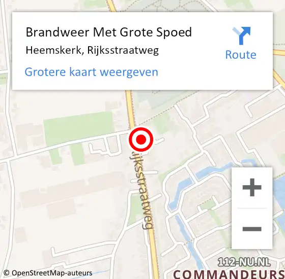 Locatie op kaart van de 112 melding: Brandweer Met Grote Spoed Naar Heemskerk, Rijksstraatweg op 13 oktober 2024 03:41