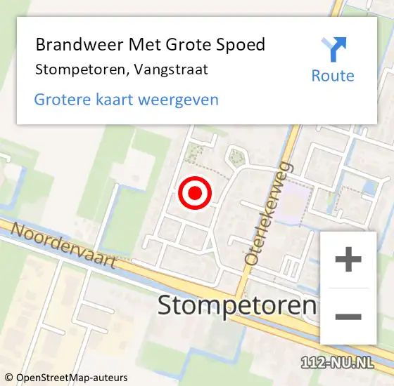 Locatie op kaart van de 112 melding: Brandweer Met Grote Spoed Naar Stompetoren, Vangstraat op 13 oktober 2024 04:17