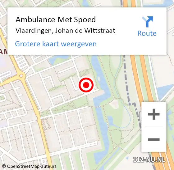 Locatie op kaart van de 112 melding: Ambulance Met Spoed Naar Vlaardingen, Johan de Wittstraat op 13 oktober 2024 06:16