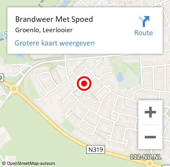 Locatie op kaart van de 112 melding: Brandweer Met Spoed Naar Groenlo, Leerlooier op 13 oktober 2024 06:27