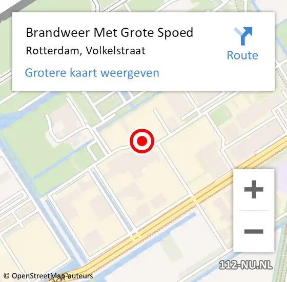 Locatie op kaart van de 112 melding: Brandweer Met Grote Spoed Naar Rotterdam, Volkelstraat op 13 oktober 2024 08:07