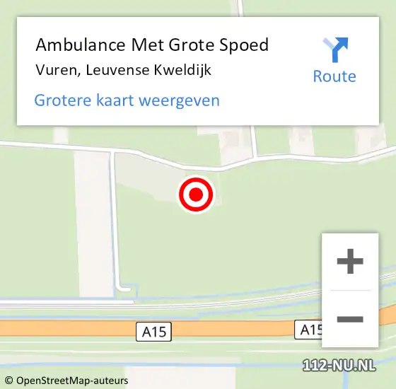 Locatie op kaart van de 112 melding: Ambulance Met Grote Spoed Naar Vuren, Leuvense Kweldijk op 13 oktober 2024 08:26