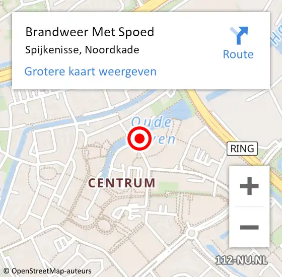 Locatie op kaart van de 112 melding: Brandweer Met Spoed Naar Spijkenisse, Noordkade op 13 oktober 2024 09:54