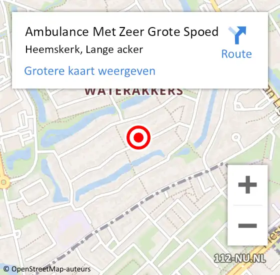 Locatie op kaart van de 112 melding: Ambulance Met Zeer Grote Spoed Naar Heemskerk, Lange acker op 13 oktober 2024 10:32