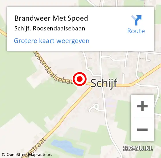 Locatie op kaart van de 112 melding: Brandweer Met Spoed Naar Schijf, Roosendaalsebaan op 13 oktober 2024 10:49