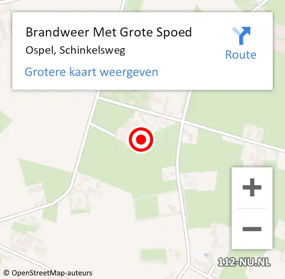 Locatie op kaart van de 112 melding: Brandweer Met Grote Spoed Naar Ospel, Schinkelsweg op 13 oktober 2024 11:02