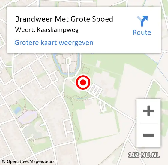 Locatie op kaart van de 112 melding: Brandweer Met Grote Spoed Naar Weert, Kaaskampweg op 13 oktober 2024 11:03