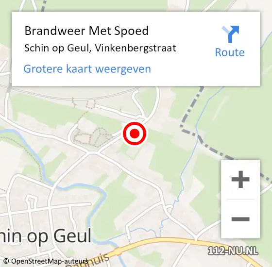 Locatie op kaart van de 112 melding: Brandweer Met Spoed Naar Schin op Geul, Vinkenbergstraat op 13 oktober 2024 11:27