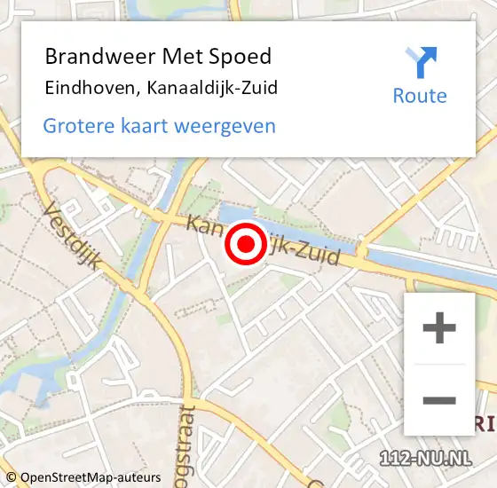 Locatie op kaart van de 112 melding: Brandweer Met Spoed Naar Eindhoven, Kanaaldijk-Zuid op 13 oktober 2024 12:11