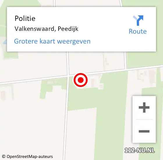 Locatie op kaart van de 112 melding: Politie Valkenswaard, Peedijk op 13 oktober 2024 12:14